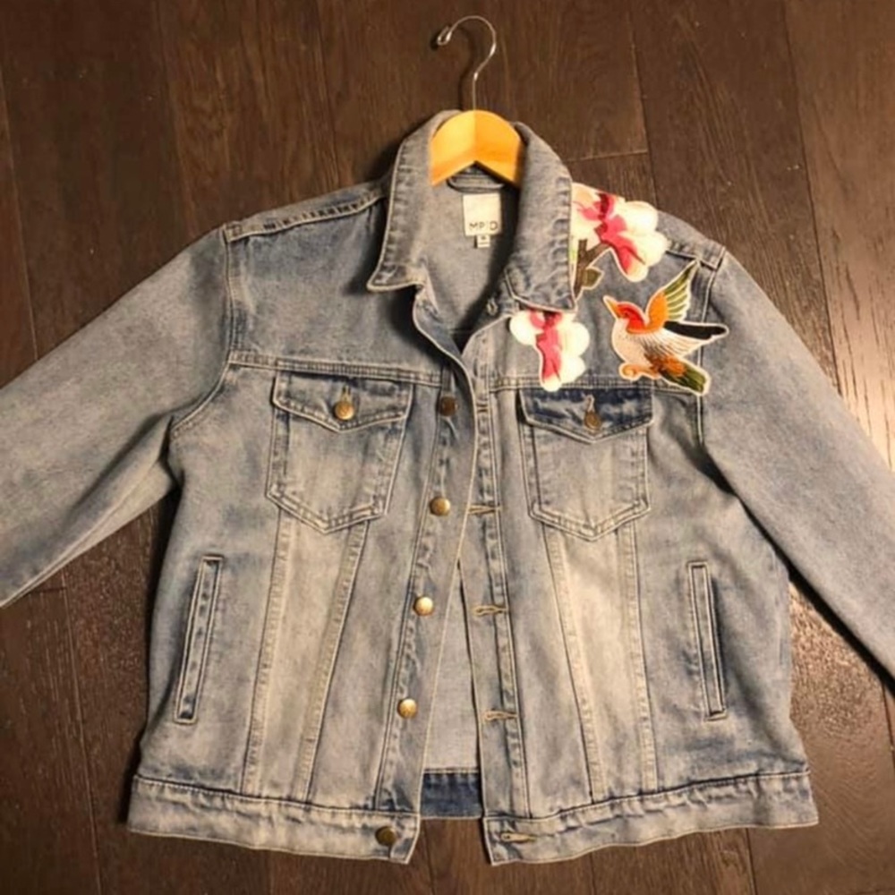 MinkPink Blossom Patch Denim Jacket